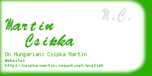 martin csipka business card